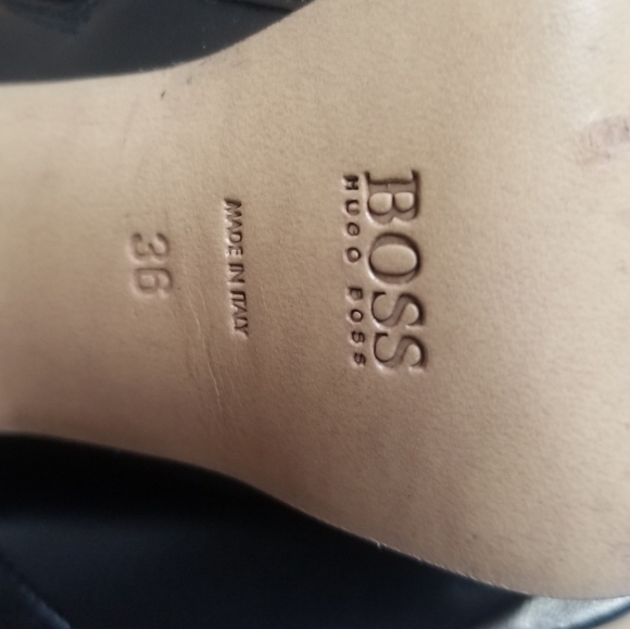 Boss black leather ankle boots - Picture 6 of 9